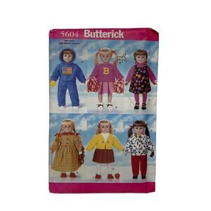 Butterick #5604 18" DOLL CLOTHES BACK TO SCHOOL WARDROBE Sewing Pattern Uncut